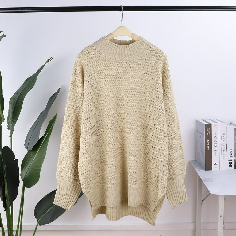 HSMQHJWE Womens V Neck Sweater Womens Long Pullover Ladies Winter Autumn  Soft Pullover High Neck Women'S Sweater Women'S Knitted Sweater Temperament