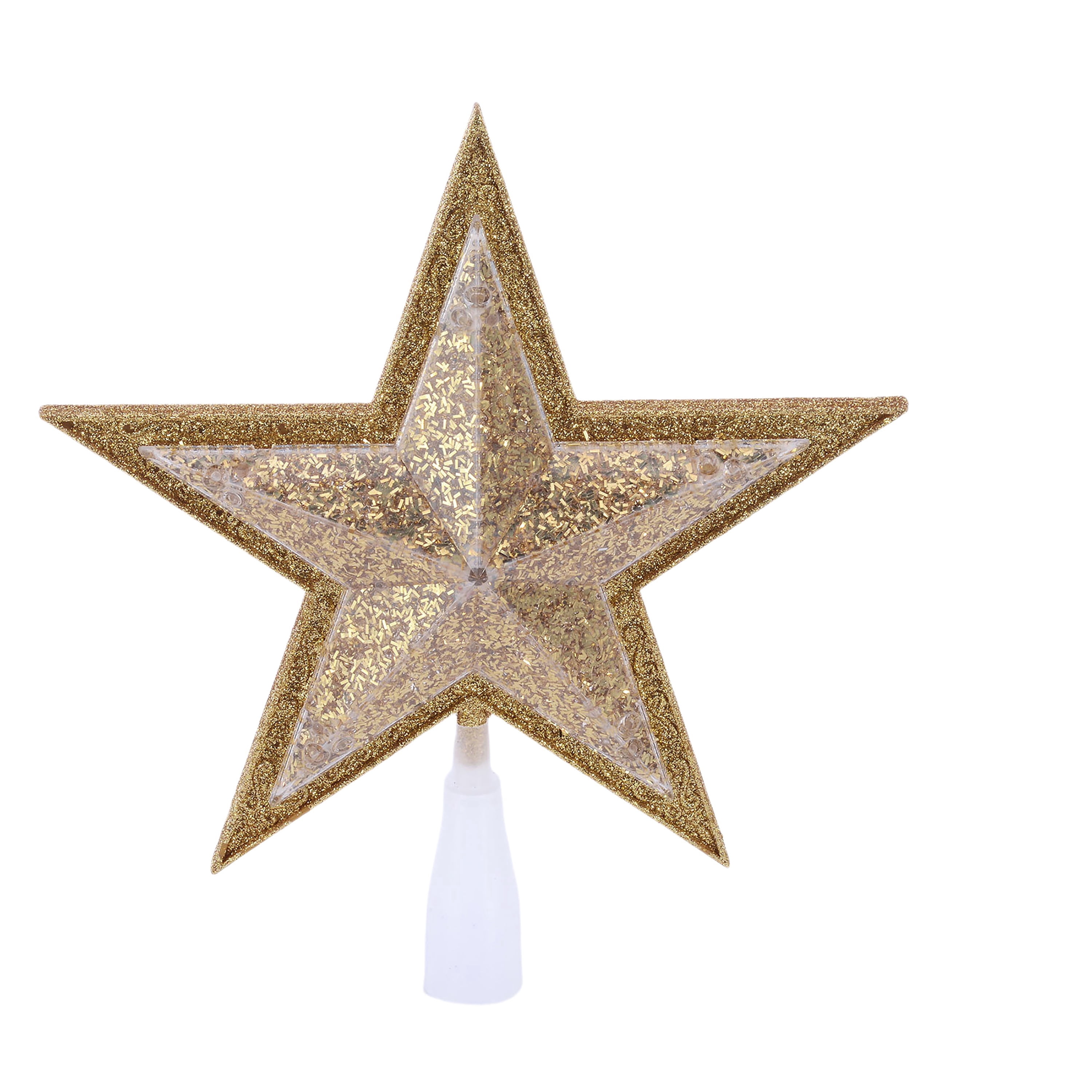 LED Glitter Star Christmas Tree Topper, Gold, 10.75", by Holiday Time