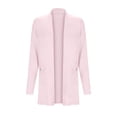 thumbnail image 4 of Povozer Women's Open Front Casual Long Sleeve Knit Classic Sweaters Cardigan with Pockets(Pink,XXL), 4 of 6