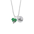 thumbnail image 2 of Delight Jewelry Silvertone Large Palm Tree Silvertone Script Initial Disc - K - Charm Necklace, 20"+3", 2 of 4