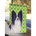 thumbnail image 2 of Carolines Treasures SS4436CHF Papillon St. Patricks Day Shamrock Portrait Flag Canvas House Size, 2 of 4