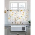 thumbnail image 2 of Yellow Daisy Floral Tier Curtains 24 Inch Length,Sheer Curtains for Bedroom Living Room Window Spring Rustic Botanical Flowers Rod Pocket Drapes Kitchen Curtains Small Half Window 27.5"x24" 2 Panels, 2 of 6