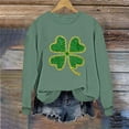 thumbnail image 5 of Ounisa St. Patrick's Day Sweatshirt for Women Clover Graphic T Shirts Patty's Day Long Sleeve Tee Tops Pullover, 5 of 6
