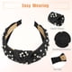 thumbnail image 4 of Diadema de mujer con cristales perlados y nudos de Unique Bargains Estilo clásico y casual Diadema negra 5.31"x1.97", 4 of 7