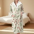 thumbnail image 4 of Plus Size Robes for Women Fuzzy House Coat Oversized Kimono Women's Sleepwear Spa Womens Bathrobe Beige, 4 of 5