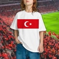 thumbnail image 2 of PMVFHDE T-Shirts à Manches Courtes pour Garçon, Enfants, Imprimé Drapeau de la Turquie, T-Shirt à Manches Courtes à Col Rond, Tendance Mode, Chandail de Base, Hauts Rose Vif, 8-9 Ans, 2 of 6