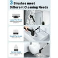 thumbnail image 3 of Electric Spin Scrubber for Cleaning Bathroom, Shower Scrubber Cordless Cleaning Brush with IPX7 Waterproof & 2 Speed, 3 Brush Heads, Bathroom Cleaning Supplies for Shower Tub Tile Toilet Black, 3 of 7