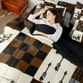 thumbnail image 4 of Feelyou Wildlife Bear Teens Bedding Comforter Set 7pcs, Vintage Buffalo Plaid Queen Bedding Sets, Rustic Farmhouse Theme Reversible Queen Sheet Sets, Luxury Bedroom Decor, 4 of 8