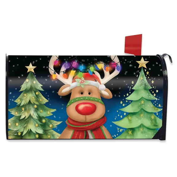 Briarwood Lane Festive Reindeer Oversized Mailbox Cover