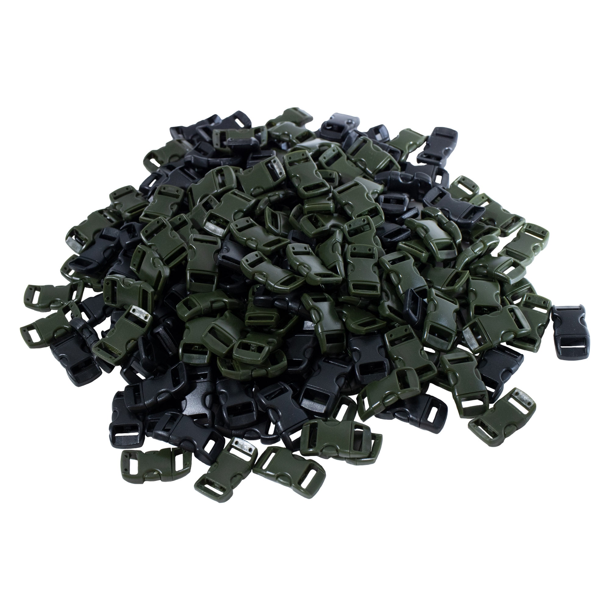 Black Plastic Contoured Side Release Buckles for Paracord Bracelets-60pcs 1/2 20 Each 5/8 and 3/8 inch