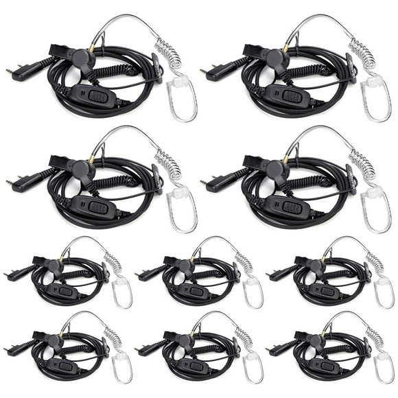 Retevis Walkie Talkie Earpiece with Mic, Coiled Cord, for RT22 RT68 RT21 H-777 H-777H RT27 RT86,Compatible with Baofeng BF-888S Pxton Kenwo