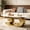 Gold,White-C-0, variant on Shaiaield 49.2" Golden Faux Marble Oval Coffee Table with S-shaped Base and Faux Marble Top,Stainless Steel Base,Unique Base Design,Oval Shaped