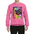 thumbnail image 3 of Funny Neon Pug | Dean Russo Art Animal Lover Unisex Crewneck Sweatshirt, Neon Pink, XX-Large, 3 of 6