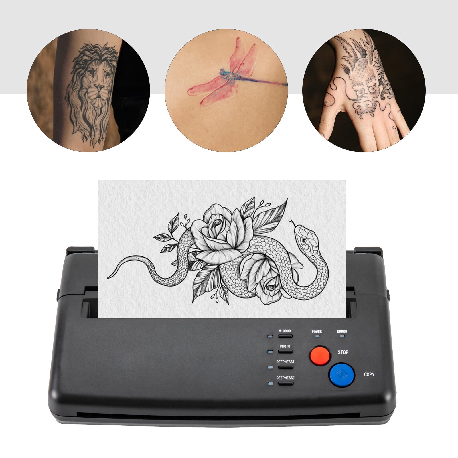 1 PCS Black Tattoo Stencil Transfer Copier Printer Tattoo Transfer Machine, 28*16.5*7cm/11.02*6.49*2.75in