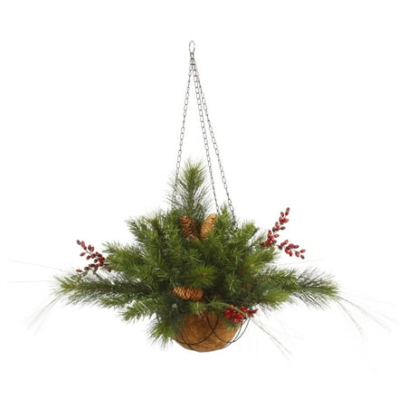 Vickerman 12"x 20" Mixed Berry Cone Hanging Basket 61 Tips