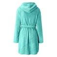 thumbnail image 5 of Robes for Women Hooded Lightweight Soft Short Flannel Bathrobe Mint Green 3XL, 5 of 5