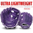 thumbnail image 4 of Franklin Sports Meshtek Kids Teeball Glove + Ball Set, 9.5 in, Purple/Silver, Left Hand Throw, 4 of 7