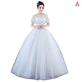thumbnail image 2 of EIMELI Ladies Wedding Dress Solid Color Short Sleeves Long Hem Wedding Gown New, 2 of 8