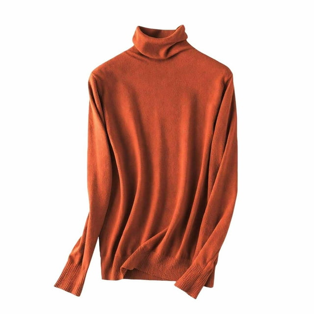 BLVB Chandails à Col Roulé à Manches Longues pour Femmes sous-Vêtements Thermiques Couche de Base Automne Hiver Chandails à Enfiler
