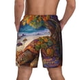 thumbnail image 2 of Lsque Mens Swim Trunks Colorful Maple Leaf Beach Turtle Pattern - Bathing Suit Compression Liner - Beach Swim Shorts Swimwear - (S-3XL) - Stretch Quick Dry -Medium, 2 of 9
