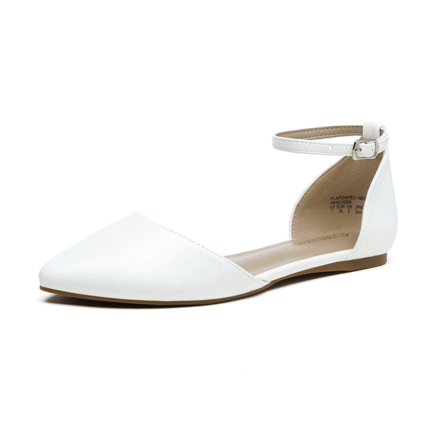 Zapatos DREAM PAIRS Bailarinas Blancas Casual para Mujer con Punta en Punta