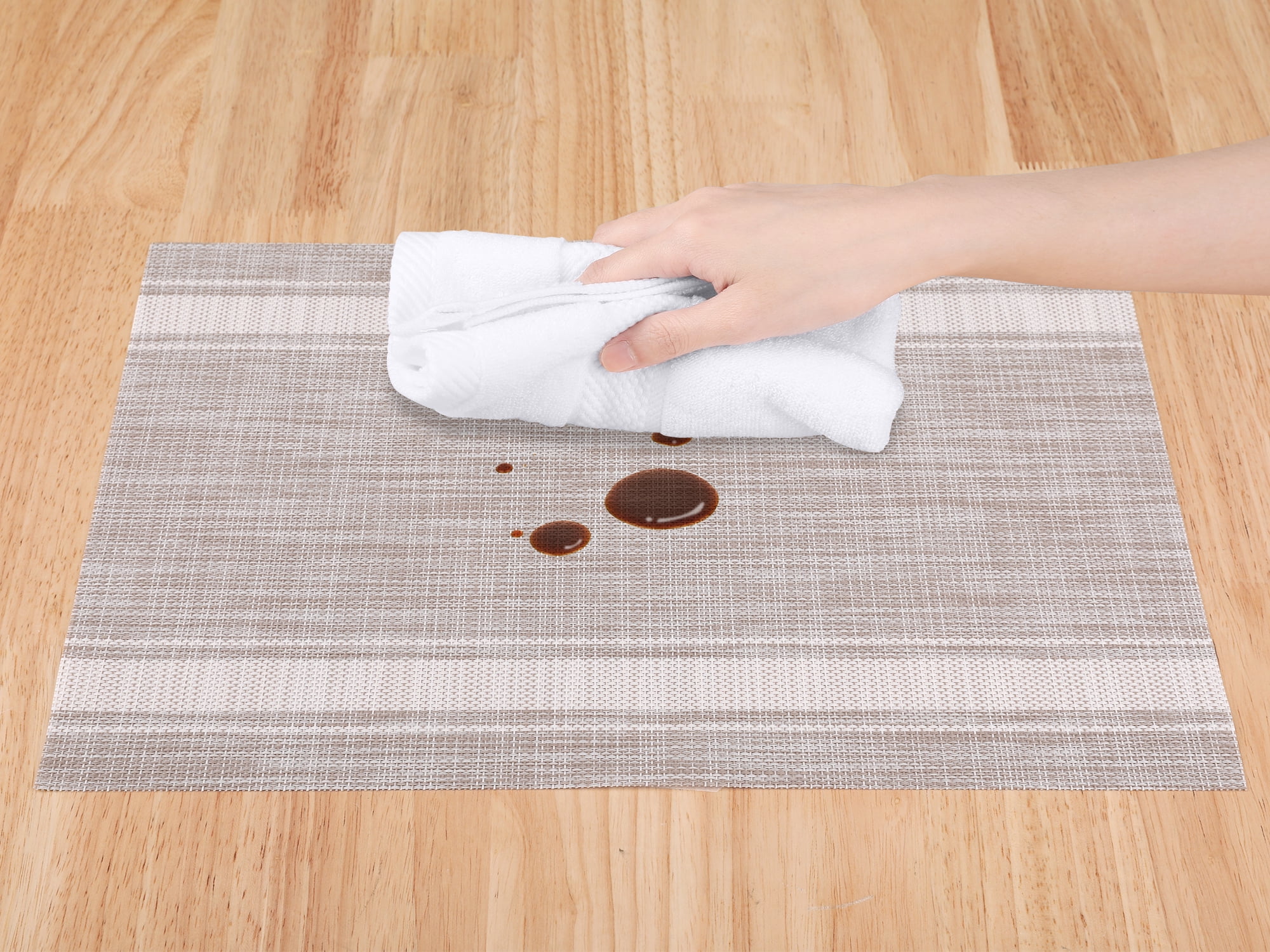 Unique Bargains Placemats Set of 6 Vinyl Placemats White