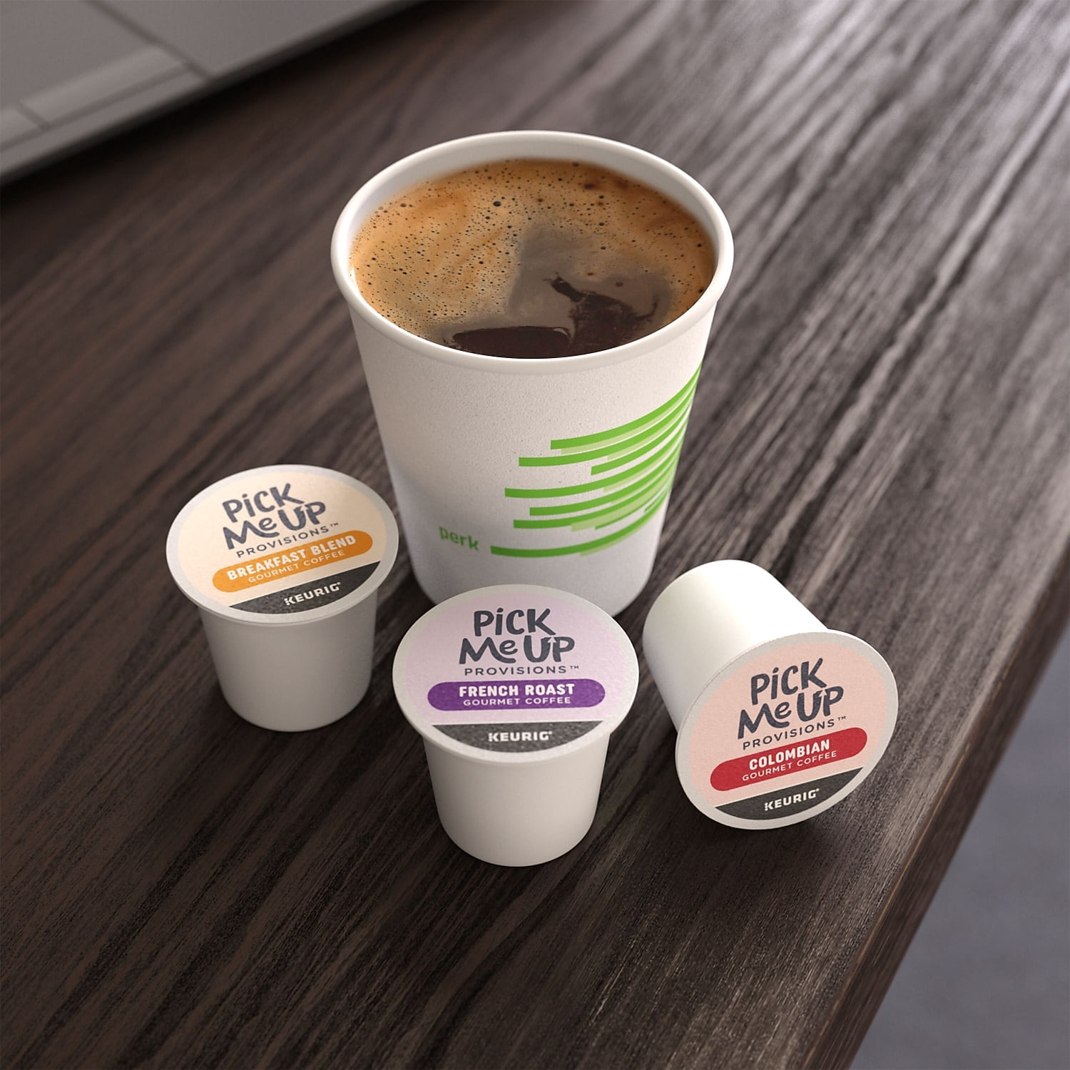 Pick Me Up Provisions Breakfast Blend Coffee Keurig K-Cup Pods Light Roast 96/Carton (52967CT)