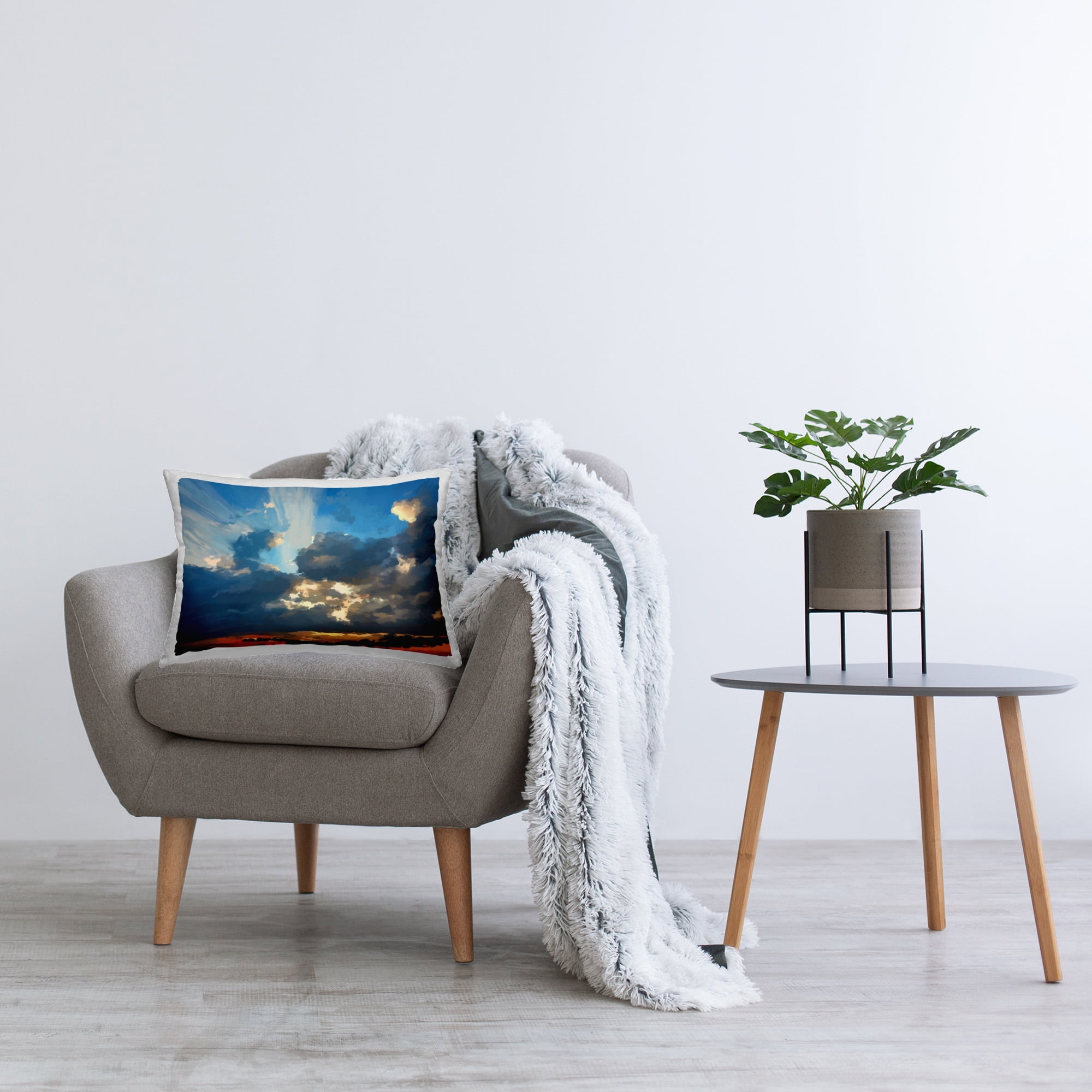 Stupell Industries Abstract Clouded Sun Rays Decorative Printed Throw Pillow Design by Emily Kalina