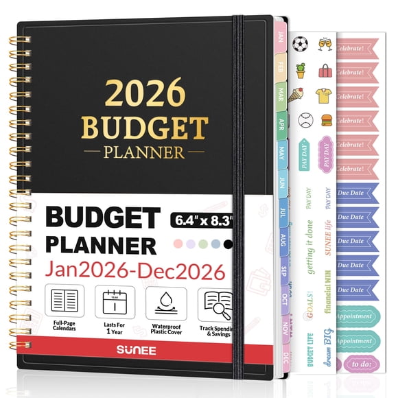 2026 Budget Planner - Monthly Budget Book from JAN 2026 - DEC 2026 with Expense Tracker Notebook, A