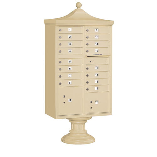 Regency Decorative Cluster Box Unit - 16 A Size Doors - Type III - Sandstone - Private Access