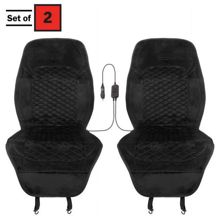 Stalwart Heated Seat Covers for Cars 2 Pack Universal 12V Heating Pads with Independent High and Low Settings Car Accessories Walmart