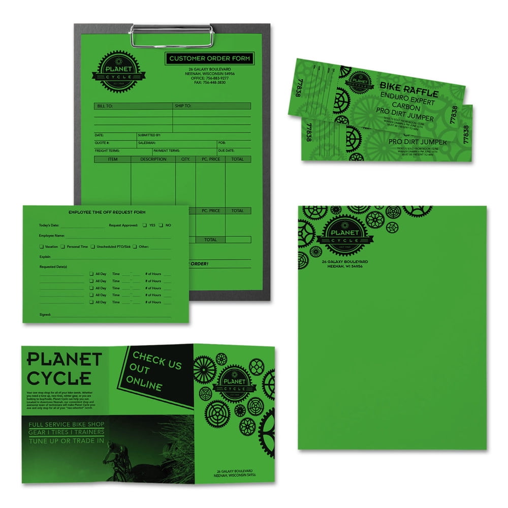 Astrobrights® Color Multi-Use Printer & Copy Paper, 1 Ream, Gamma Green, Letter (8.5" x 11"), 500 Sheets Per Ream, 24 Lb, 94 Brightness