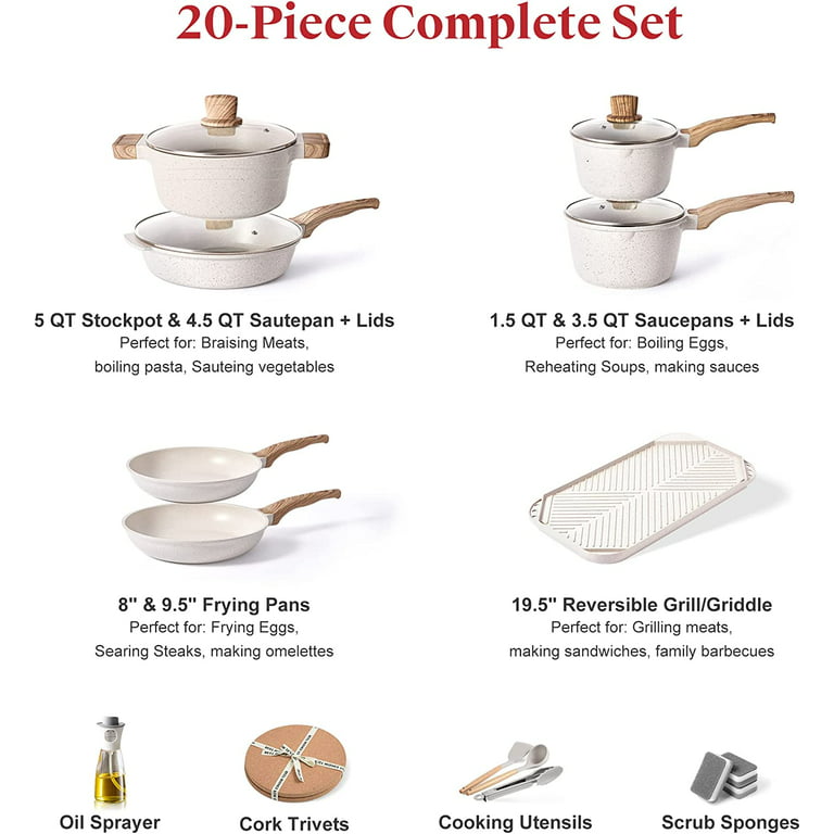 Caannasweis 5-Pieces Pots and Pans Nonstick Cookware Sets