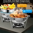 thumbnail image 6 of Jacgood 2-Pack Chafing Dish Buffet Set, 5QT Round Buffet Servers and Warmers Set, Stainless Steel Catering Food Warmer with Lid & Holder for Party Home Garden Wedding, 6 of 9