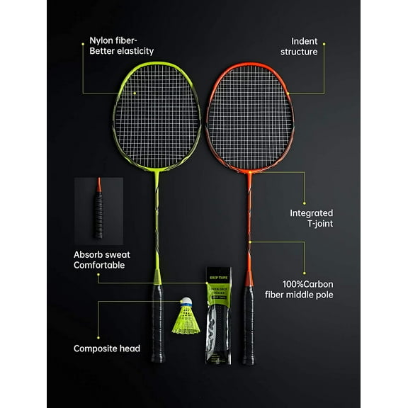 Professional Carbon Fiber Badminton Rackets Badminton Racquet for Backyards Gym