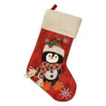thumbnail image 2 of 18" Large Christmas Stockings with 3D Style Santa Snowman Reindeer Character Pattern for Christmas Decoration,Classic Pattern, 2 of 5