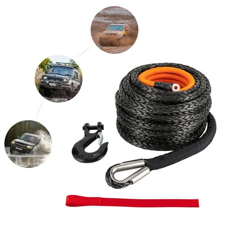 35000LBS Synthetic Winch Rope Recovery Cable Kit 9/16 x76 4WD ATV UTV W/ Hook