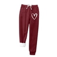thumbnail image 2 of jsaierl Womens Fleece Lined Sweatpants Petite Warm Thick Pants Cotton Super Comfy Trousers Drawstring Casual Workout Joggers Sweatpants with Pockets, 2 of 3