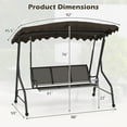 thumbnail image 3 of Gymax 3-Seat Outdoor Swing, Porch Canopy Swing w/ Adjustable Shading Breathable Seat, 3 of 10
