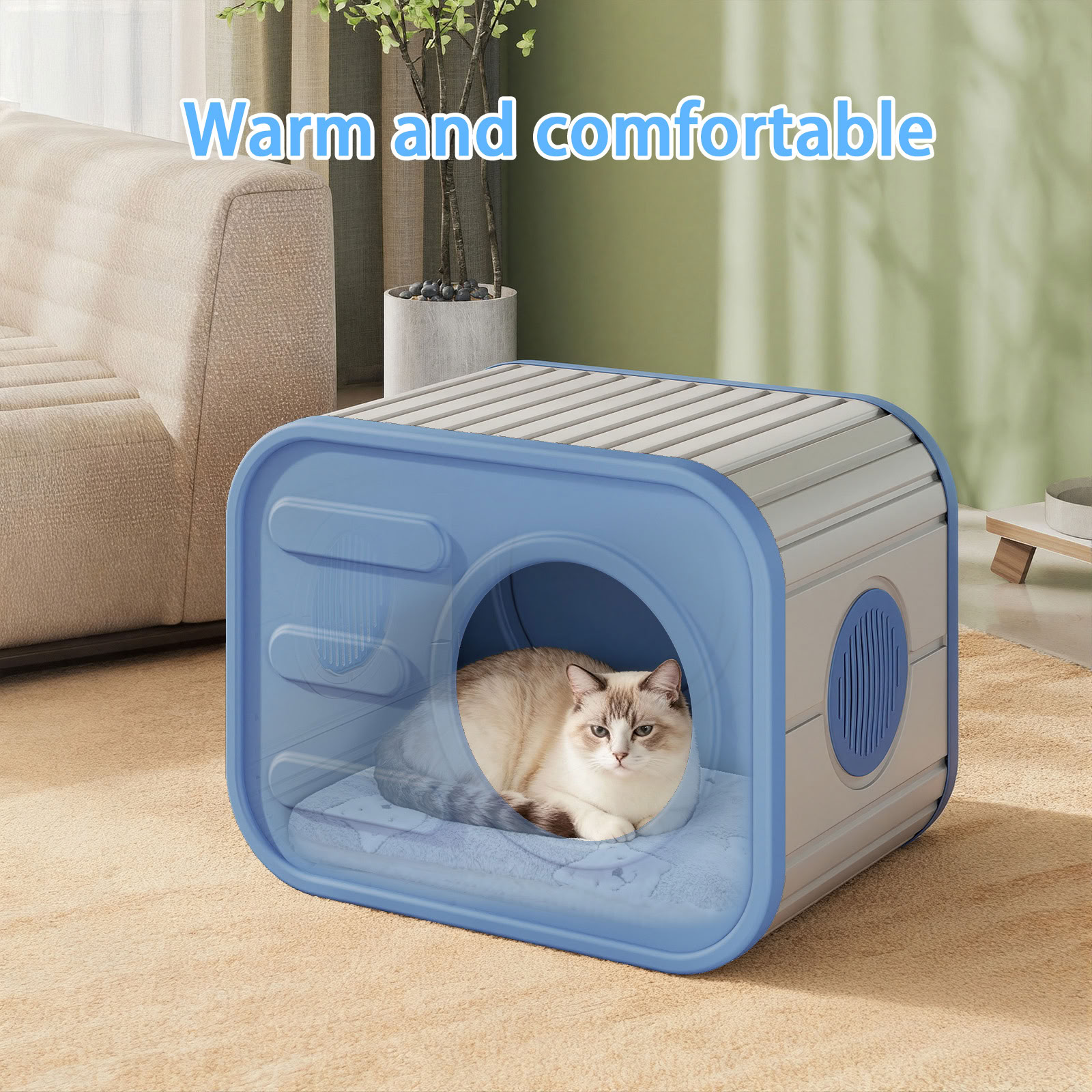 MAYEERTY Compact Cat House, Shatter-Resistant Cat Bed with Spacious Interior, No Tools Assembly