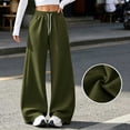 thumbnail image 5 of women's pants Baeitkot Women Fashion Solid Color Loose Elastic Waist Drawstring Strap Cargo Long Pants, 5 of 7