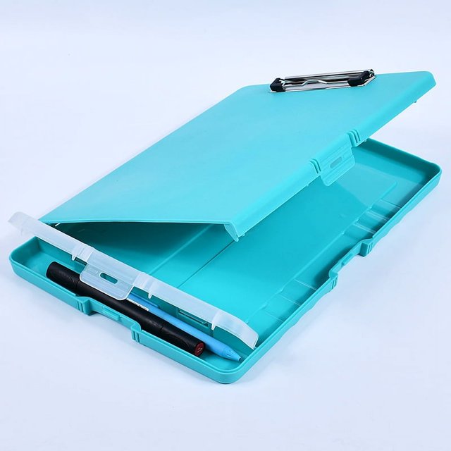 Caja de archivos con ranura para bolígrafo A4, clip para tableta de escritura, caja de archivos con clip de tablero de caja de almacenamiento imprimible