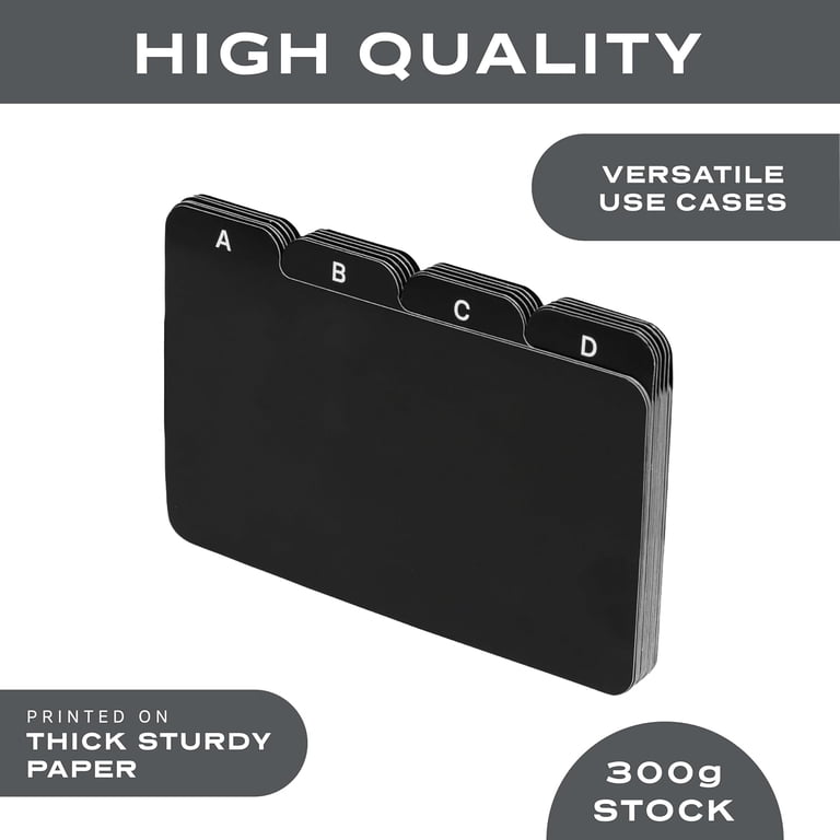4x6 Index Card Alphabet Tab Dividers 24 pcs (Black) - Walmart.com
