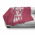 thumbnail image 3 of Saying Soft Flannel Fleece Blanket, You Can Change the World Girl Female Empowerment Feminist Text on Pink, Cozy Plush for Indoor and Outdoor Use, 70" x 90", Hot Pink Coral and White, by Ambesonne, 3 of 6