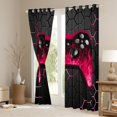 thumbnail image 3 of Castle Fairy Teens Pink Gamepads Curtains Pack of 2 (42x84 Each),Geometric Honeycomb Curtains Blackout,Abstract Gradient Bedroom Curtains,Super Cozy Room Decor, 3 of 6