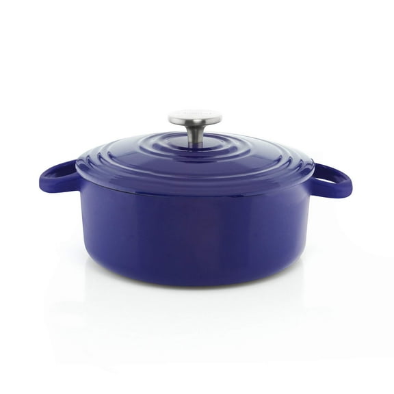 Chantal Enameled Cast Iron Cookware, 3 quart Dutch Oven, Cobalt Blue
