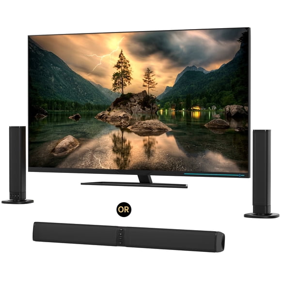 2 in 1 Separable Soundbar & Portable Speaker, Bluetooth 4.0 Wireless with 2000mAh Battery, for TV/Home Theater/Mobile/Party, Includes Stands & Cables