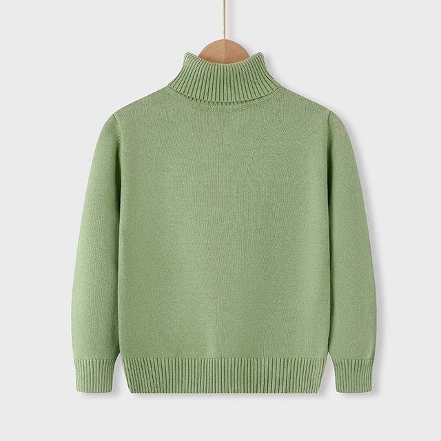 Cowsor Toddler Baby Boys Girls Knit Sweaters Turtleneck High Collar Fall Winter Soft Warm Sweater Pullover Tops