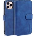 thumbnail image 1 of Étui pour iPhone 13 Pro, Type Notebook Populaire Rétro en Cuir Véritable Miroir de Maquillage Charge Sans Fil Luxe Protection Complète, Deux Couches Structure Fente pour Carte, Amplificateur-Noir, 1 of 8
