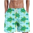 thumbnail image 2 of Puntoco Pantalones Cortos Con Estampado Hawaiano Para Hombre, Pantalones Cortos Con Bolsillo Y Cordón, Color S, 2 of 5